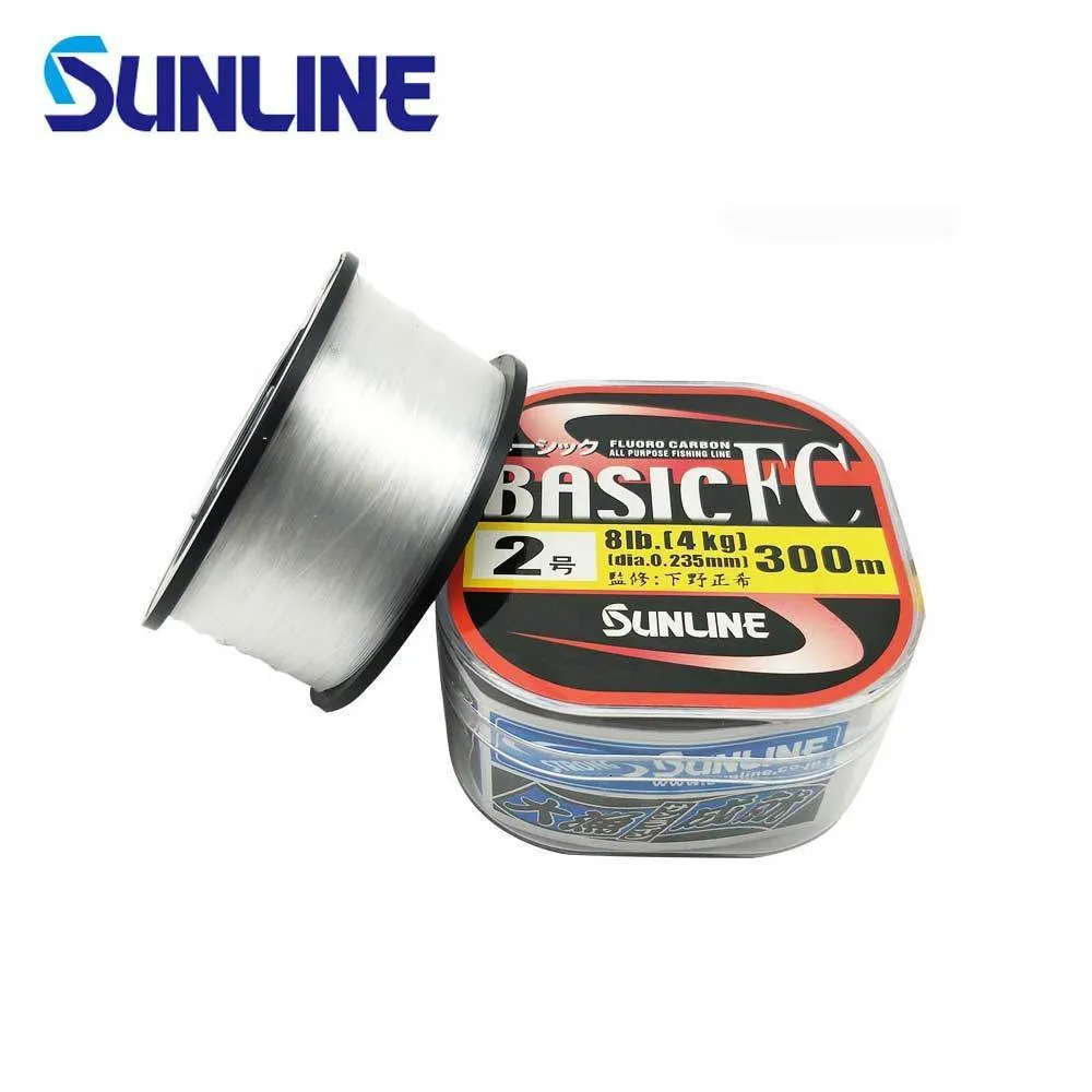 Braid Line 100% Original SUNLINE BASIC FC 225M300M Transparent Color Carbon Fiber Fishing Line Suitable for Many Fishing Methods 230718