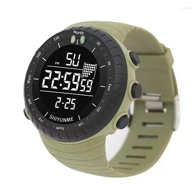 Wristwatches Men Sport Watch Reloj Hombre Big Dial Khaki Waterproof Digital Tactical Watches For Fashion Led Electronic Male Clocks