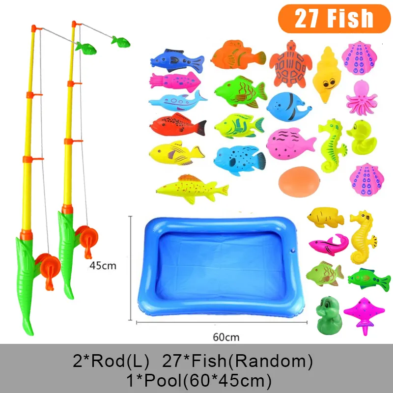 Magnetic Fishing Toy Set For Kids Garden Water Table Toy With Fish