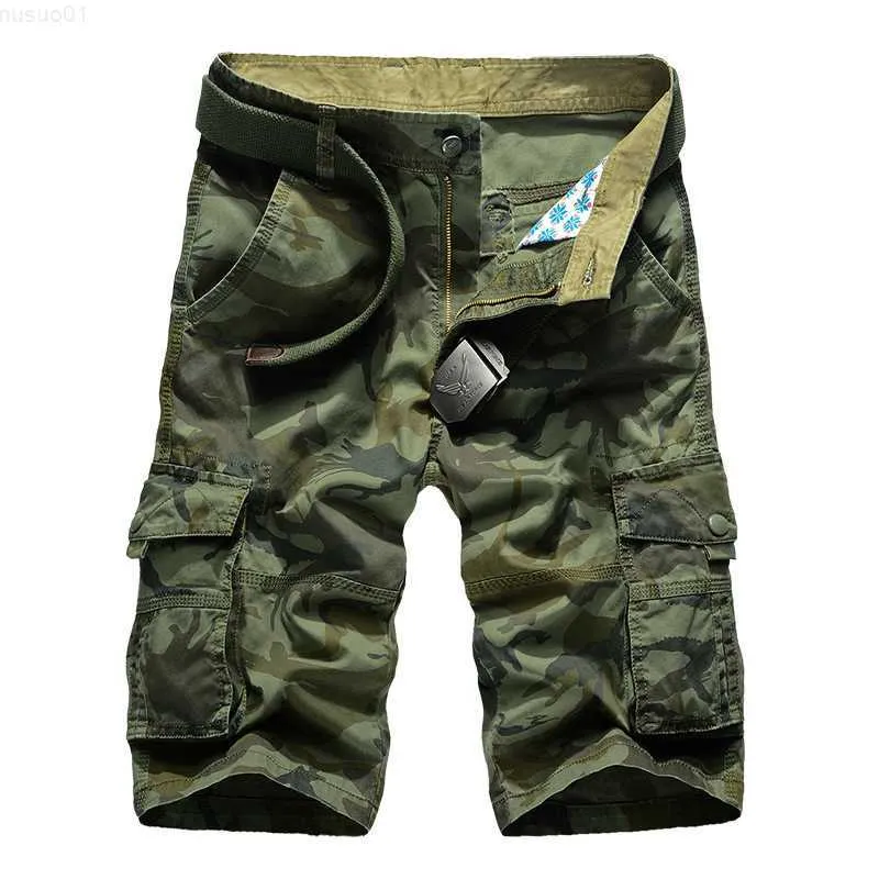 Shorts Masculino Camuflado Camo Cargo Shorts Masculino 2022 Novos Shorts Masculinos Casuais Masculino Solto Calções de Trabalho Masculino Calças Curtas Militares Tamanho Grande 29-44 L230719