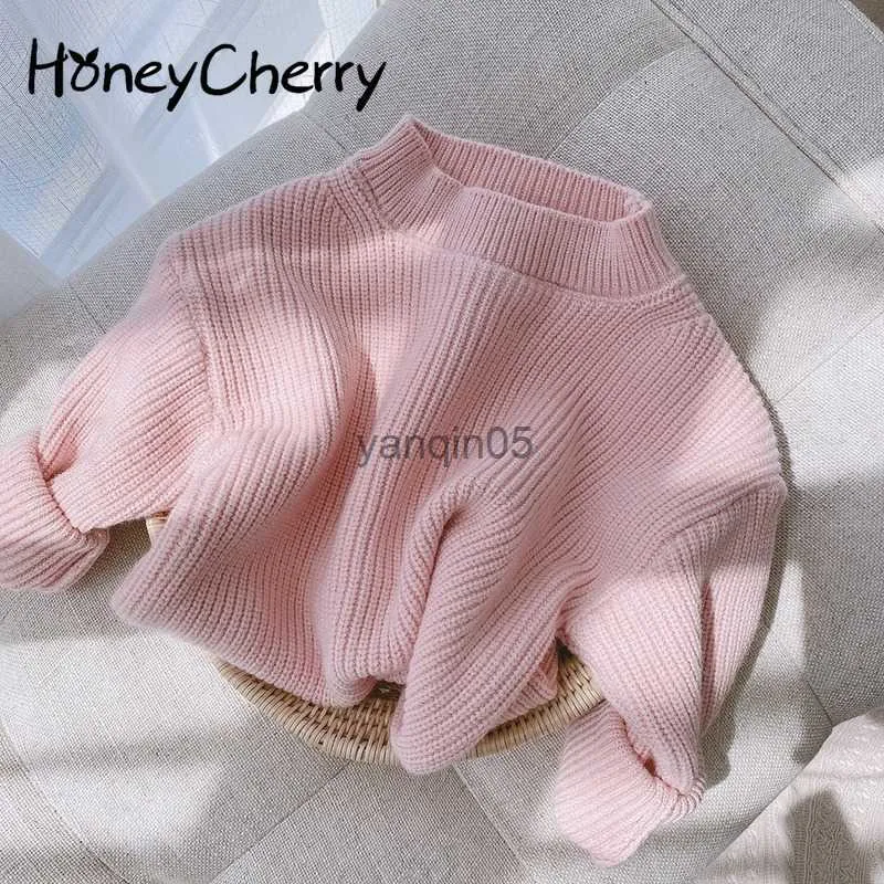 Pullover New Girl Candy Color Loose Casual Pullover Pure Color Sweater Girls Sweater HKD230719