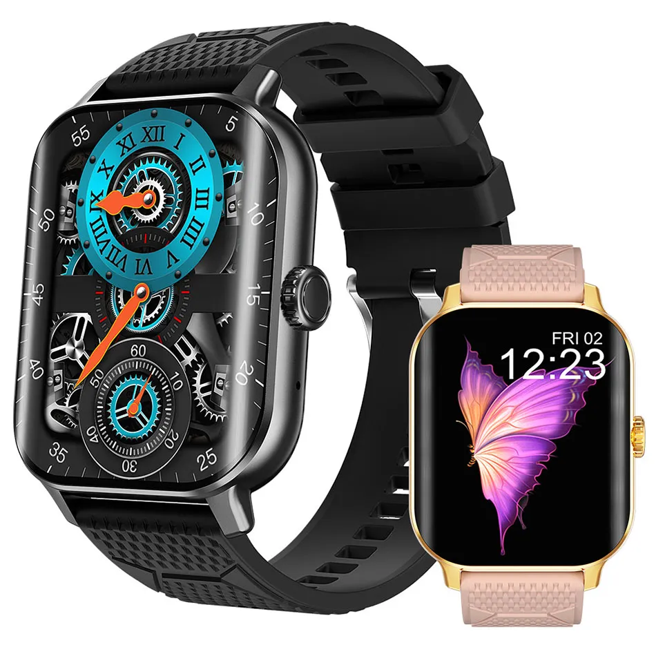 Reloj inteligente F12 de 2,02 pulgadas, pantalla HD curvada, frecuencia cardíaca verdadera, sangre, relojes deportivos electrónicos, pulsera de llamada Bluetooth, reloj inteligente electrónico