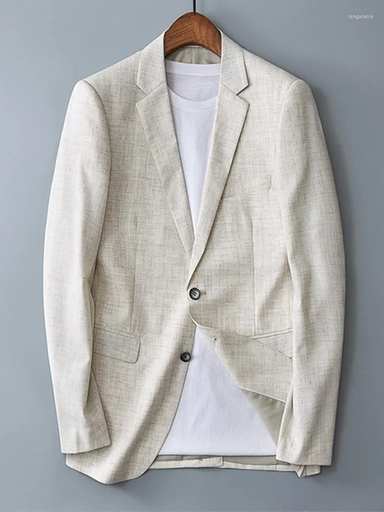 Costumes pour hommes 2023 costume de garçon Terno veste pantalon été lin Balzer simple boutonnage revers cranté mariage décontracté deux pièces manteau loisirs