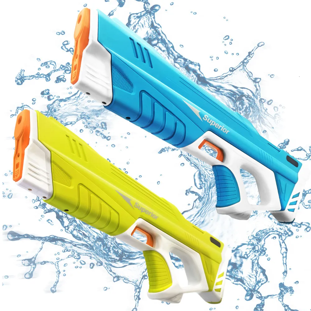 Sand Play Water Fun Electric Water Gun Helt automatisk absorptionsskytte Toy Hightech Burst Beach Swimming Pool Outdoor Childrens 230718
