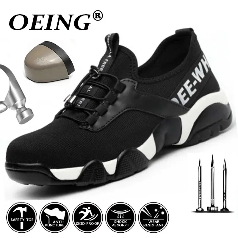 Veiligheidsschoenen Mannen Stalen Neus Werkveiligheidsschoenen Lichtgewicht Ademend Reflecterende Casual Sneaker Voorkomen Piercing Vrouwen Beschermende Laarzen 48 230718