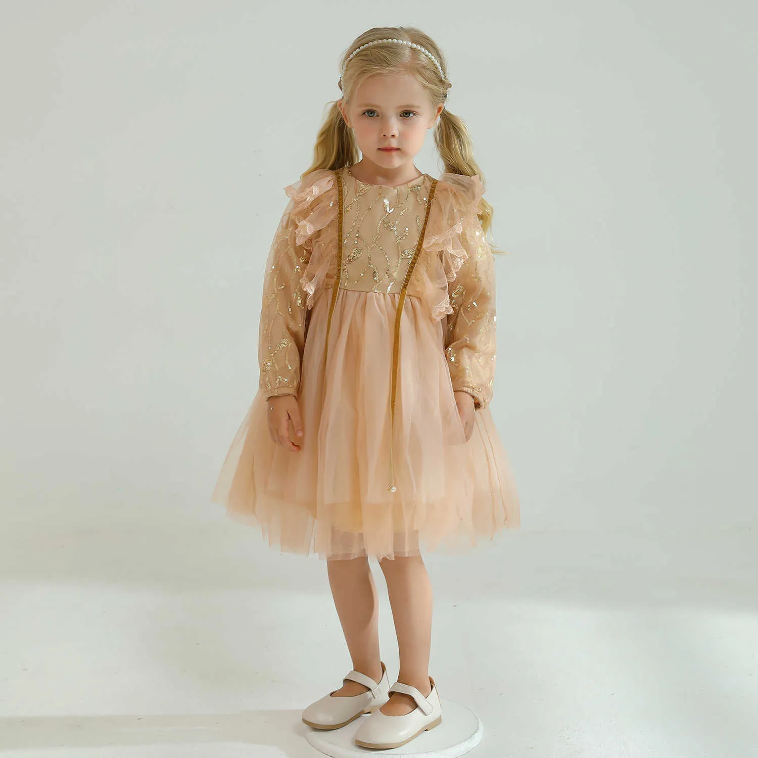 white christmas dresses Flower Girl Dress Lace Tulle Gown Princess Formal Dress for Girls main image 1