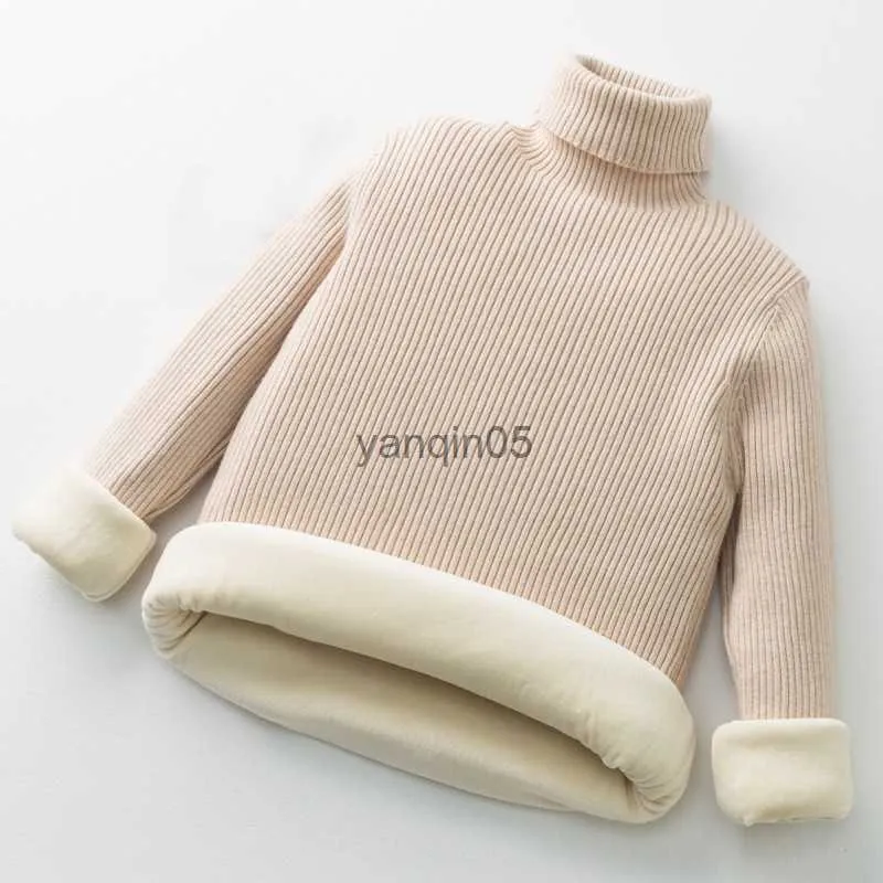 Suéter Ropa para niños Suéteres para niñas Otoño Invierno Cuello alto Camisa de punto para niña adolescente Espesar Ropa de bebé cálido HKD230719