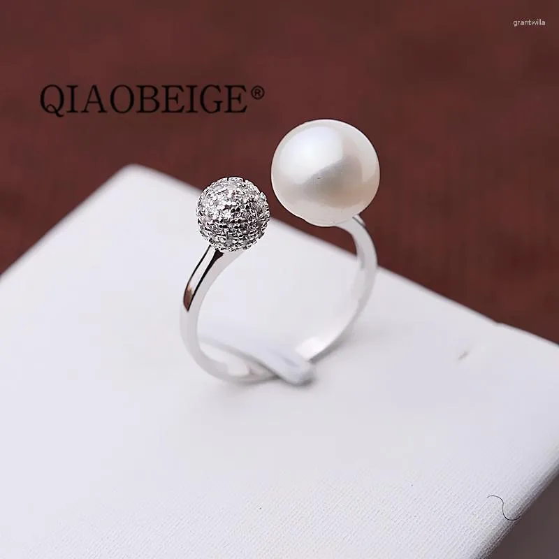 Clusterringe QIAOBEIG Fabrik Einzigartiges Design Handgefertigter Charm Sterling Silber Ringrohlinge DIY Zubehör Keine Perle montiert offen