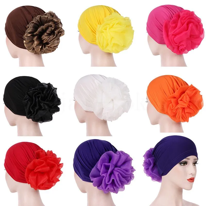 Chapeau indien à fleurs pour femmes, Bonnet extensible, Turban, Bonnet de chimio pour Patients, Bandanas africains, de610