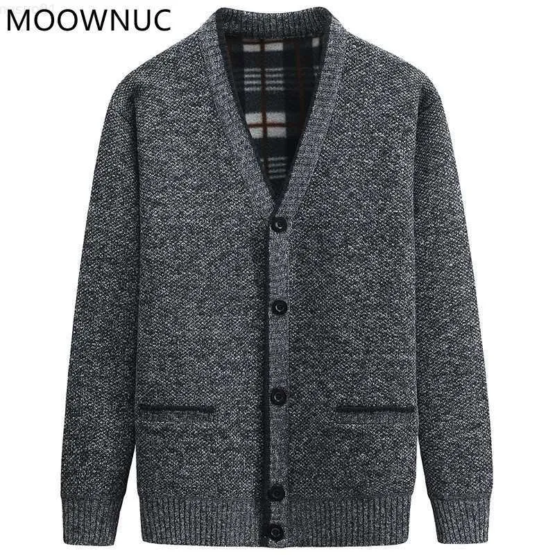 Męskie swetry 2021 jesień i zima nowe luźne plus aksamit grube moda moda dzika ciepła kurtka męska kurtka sweter swetra m-3xl L230719