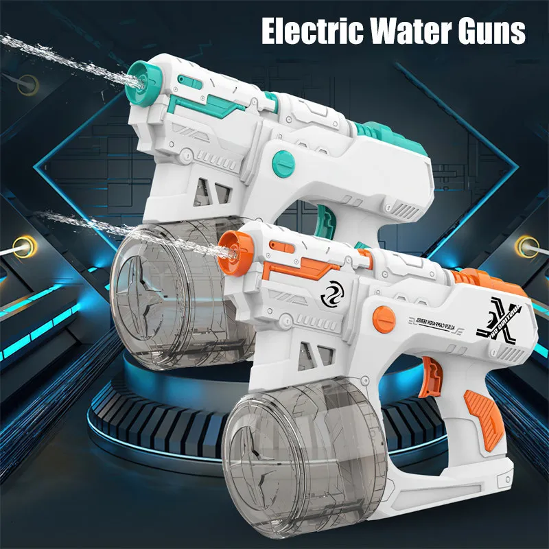 Zand Spelen Waterplezier Elektrisch waterpistool Draagbaar automatisch continu vuur waterpistool Buitenzwemspelletjes in lente en zomer Kinderen volwassen Speelgoedpistool 230718