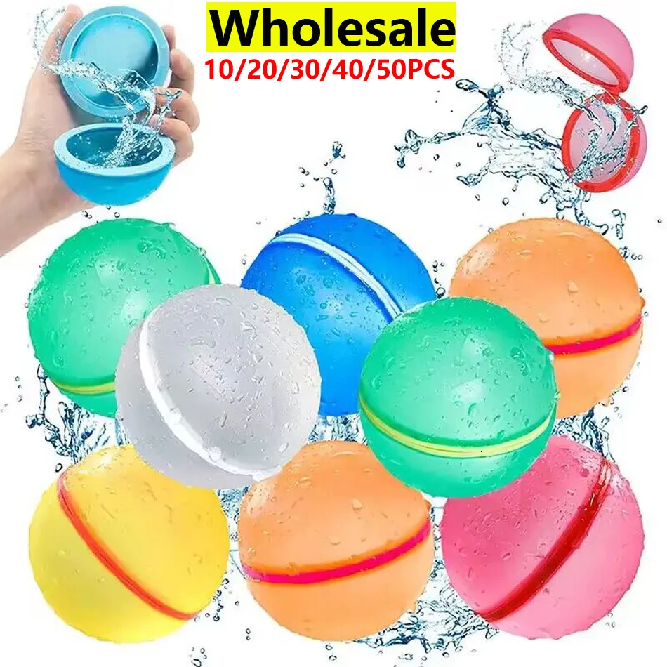 Sand Play Water Fun 50PCS Wholesale Magnetic Reusable Balloons Quick Fill Self Sealing Bomb Splash Balls for Kids Swimming Pool 230718