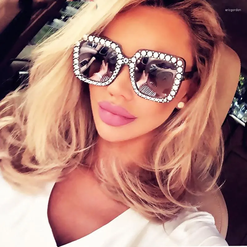 Sunglasses Shining Diamond Women Brand Design Flash Square Shades Female Mirror Sun Glasses Oculos Lunette