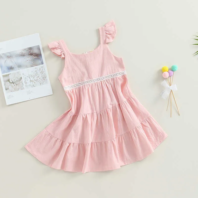 Abiti da ragazza ma baby 3-8 anni Abito estivo per bambina da bambino Abito estivo per bambina con volant A-line Abiti da compleanno Abbigliamento