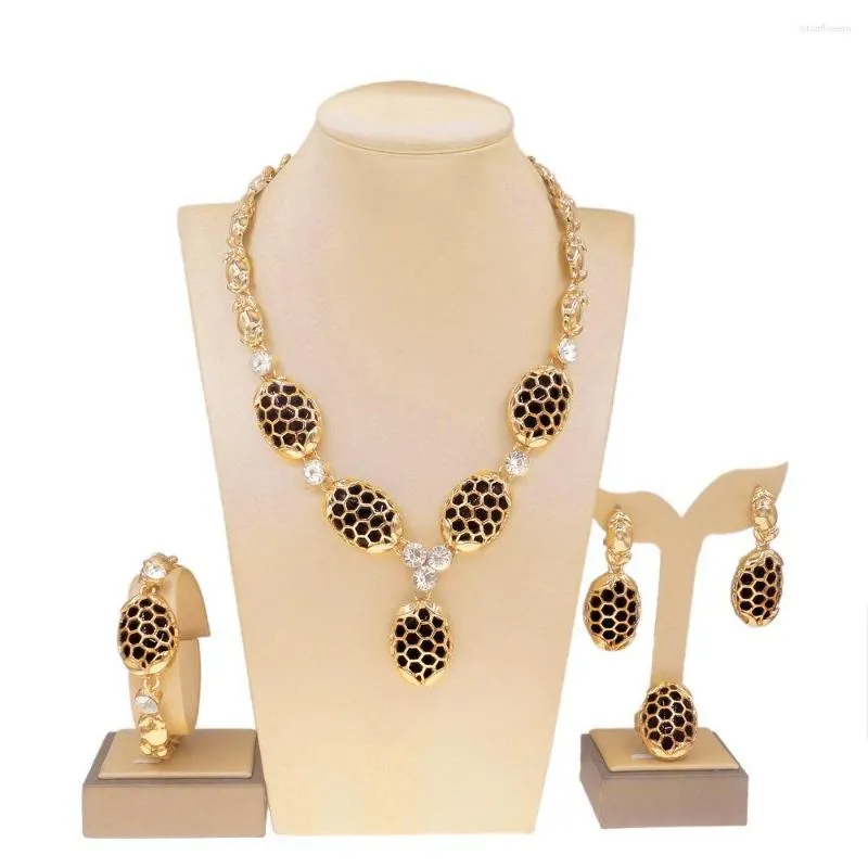 Necklace Earrings Set Middle Eastern Wedding Bracelets Ring Jewelry Alloy For Women DD10249