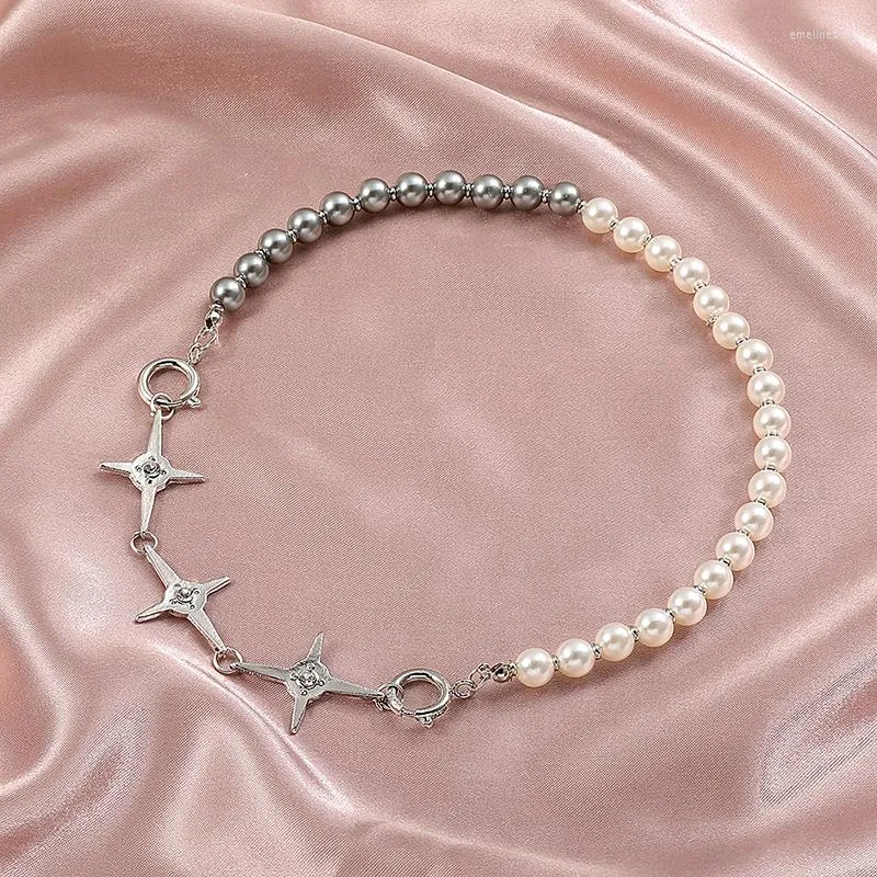 Choker Punk Imitation Perle Perlen Kreuz Nähte Schlüsselbein Kette Halsketten Für Frauen Weibliche Übertrieben Hip Hop Halskette Schmuck