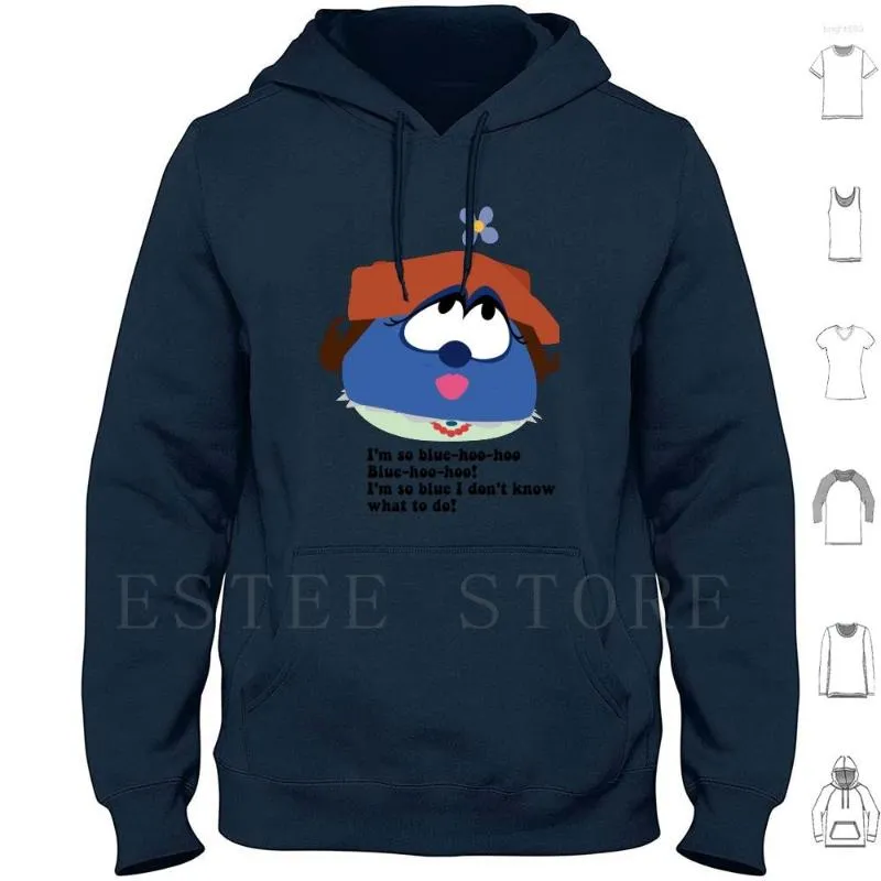 Men's Hoodies Madame Blueberry Hoodie Long Sleeve Veggie Tales Veggietales Im So Blue Jesus