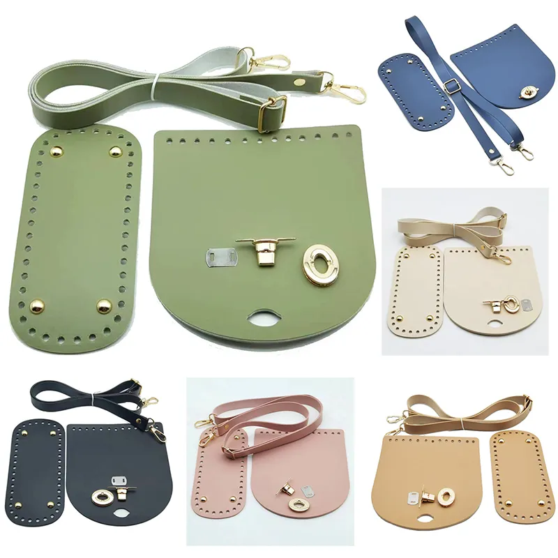 Pièces de sac Accessoires Sangle de sac en cuir Sac à main tissé à la main Ensemble de fond de sac de haute qualité avec accessoires de quincaillerie pour sac à main à bandoulière bricolage 230719