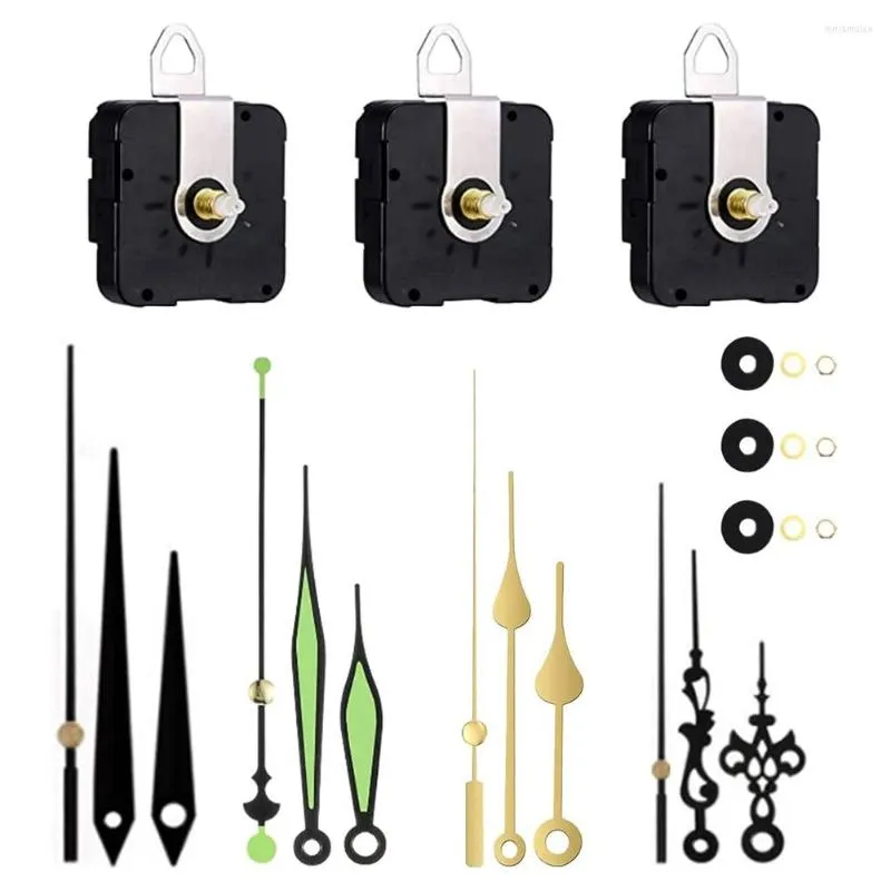 Watch Repair Kits Wall Clock Mechanism With 4 Pairs Of Different Hands Long And Short Shaft Silent Movement For