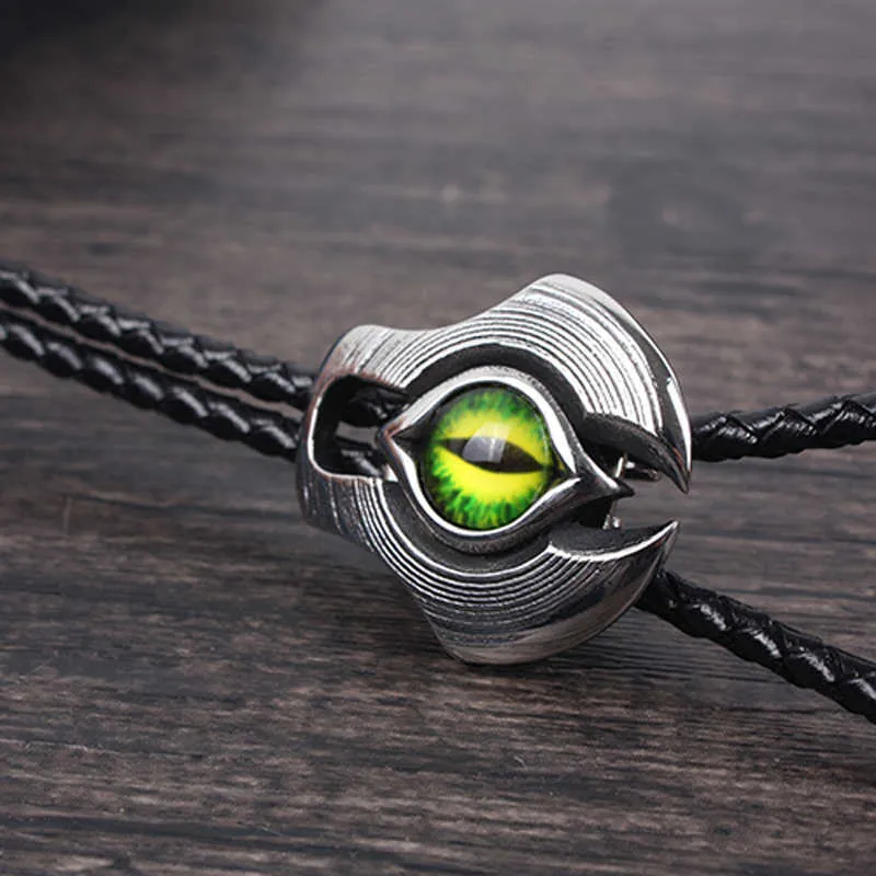 Bolo Ties Titanium steel devil's eye shirt bolo tie American western cowboy bolo tie personality men and women fashion collar rope HKD230720