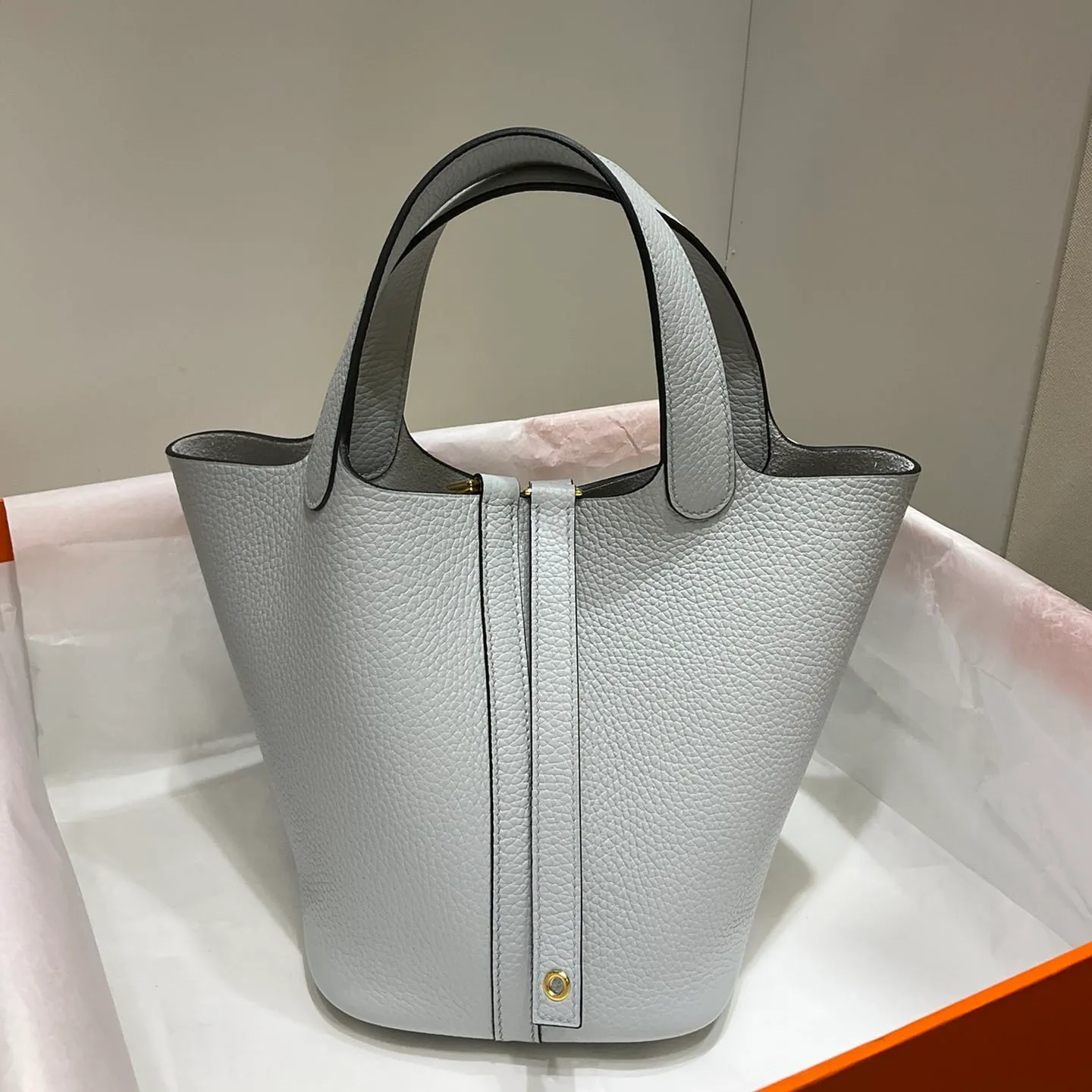 Personalizzazione di qualità di fascia alta Borsa a mano tote di design Alta qualità autentica Togo fatto a mano in pelle Epsom Confezione da 18 cm morbida e resistente all'usura