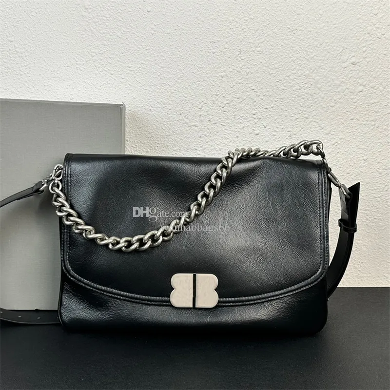 Designer Soft Shoulder Bag Chains Crossbody Letter B Black White Leather Pochette Luxury Handle Clutch Flap Woman Handbag Bag Pures