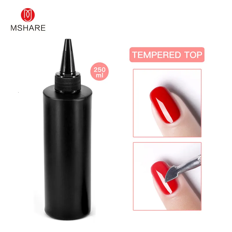 Nail Treatments MSHARE tempered top coating gel 250ml no clean top gel cover durable healthy resin material UV varnish 230718