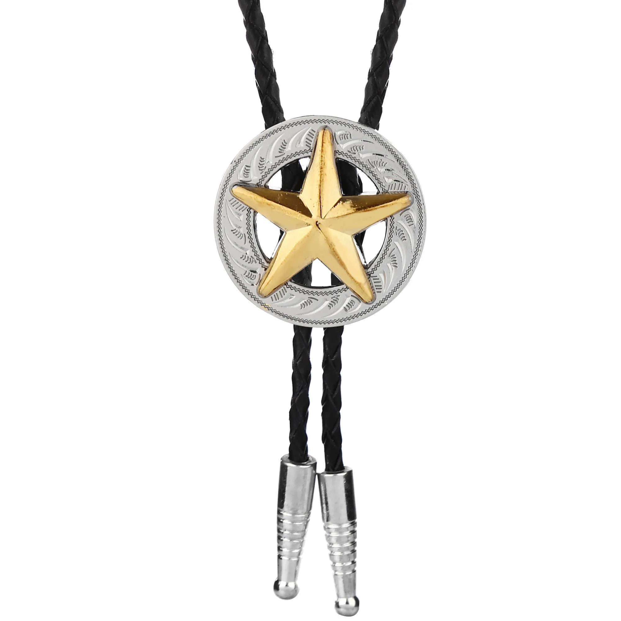 Bolo Ties Texas star metal bolo tie wedding gift men's fashion accessories women's casual necklace HKD230719