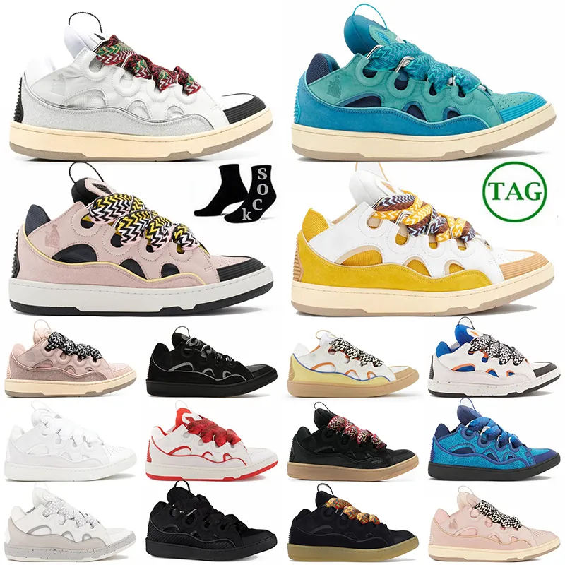 Luxury Designer Casual Shoes Laceup Leather Sneakers Calfskin Nappa Platform Sole Fashion Women Men Trainers Baskets