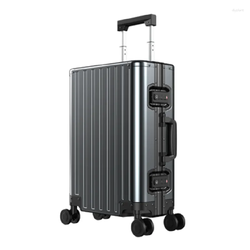 Walizki 20/24/28 cala aluminium twardego wózka wózka Wysokiej jakości moda walizka podróżna Busines