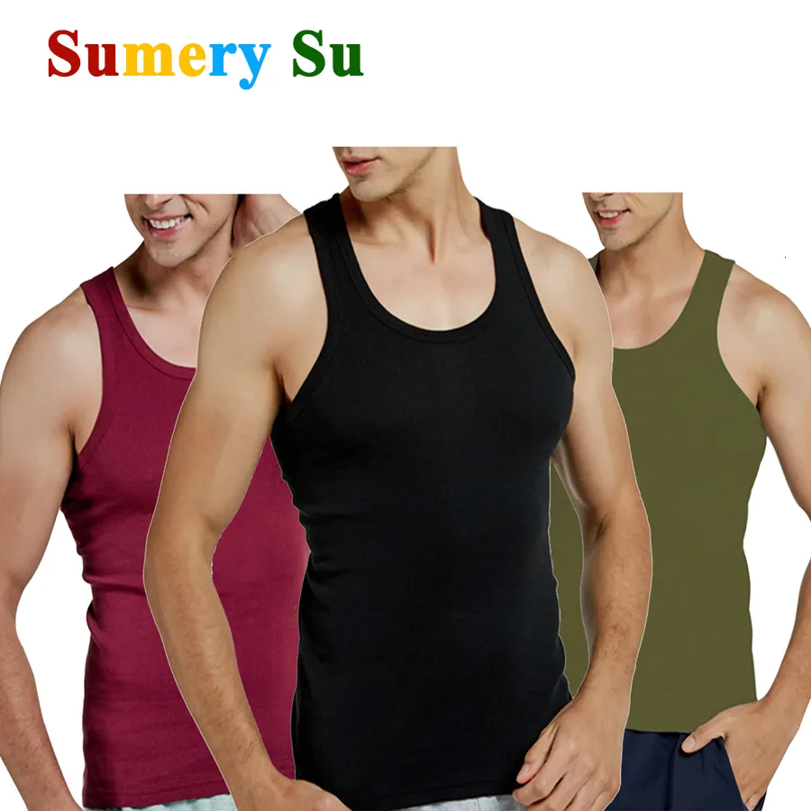 Canottiere da uomo 2 pezzi / lotto canotte da uomo in cotone da corsa canotte cool estate top palestra sport dimagranti biancheria intima casual colorata regalo da uomo 7 colori 230718