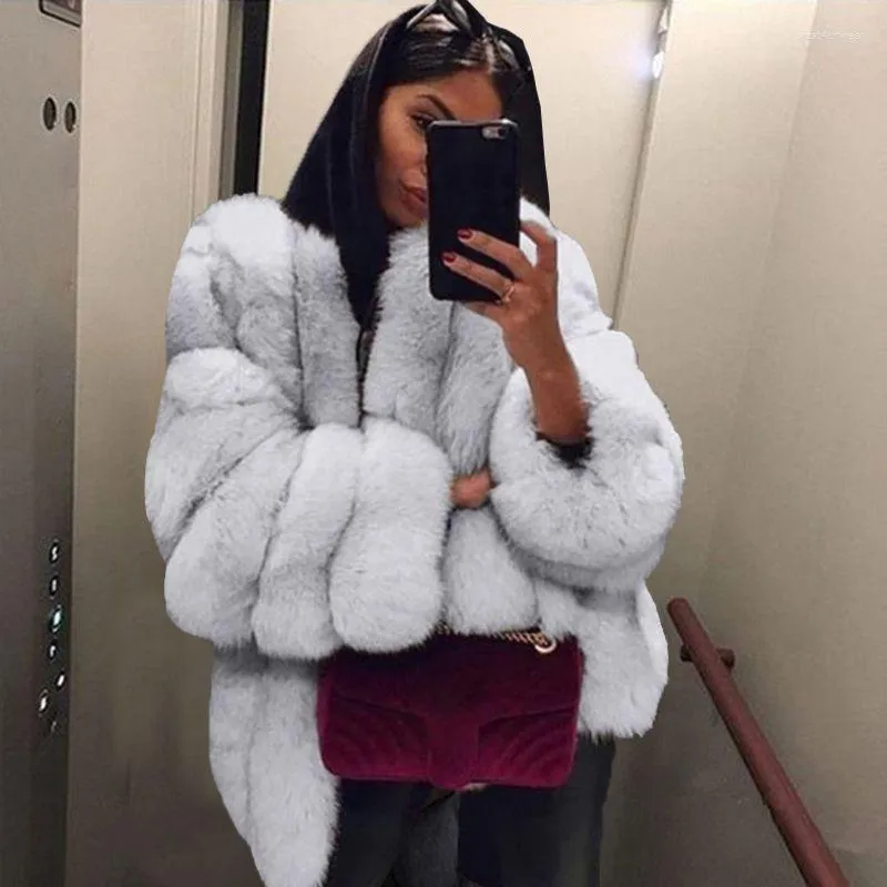 Femmes fausse fourrure manteau hiver épais femmes pardessus chaud grande taille en peluche fourrure femme veste manteau vêtements d'extérieur 5XL