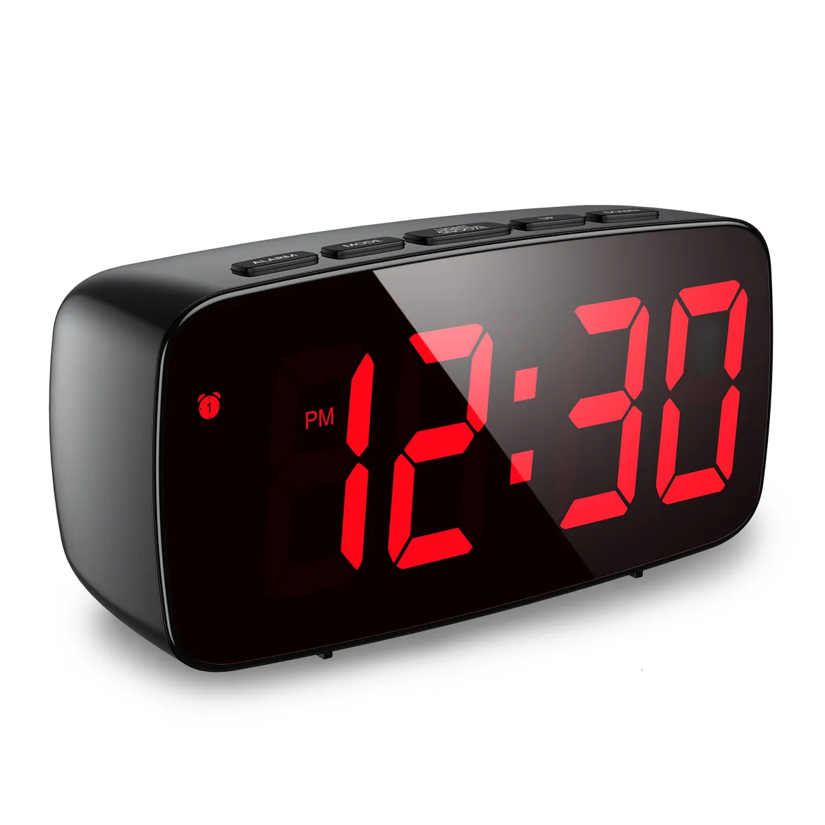 Relógios de Mesa De Mesa Despertador ORIA Relógio Digital LED Controle de Voz Snooze Tempo Exibição de Temperatura Modo Noturno Reloj Despertador Relógios de Mesa 230718