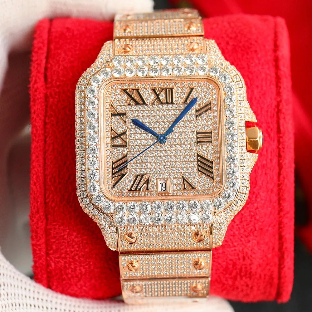Diamond orologio da uomo automatico meccanico automatico 8215 Digner orologio da 40 mm zaffiro con braccialetto in acciaio con diamante donna orologio da polso monocp5jbxzx4di