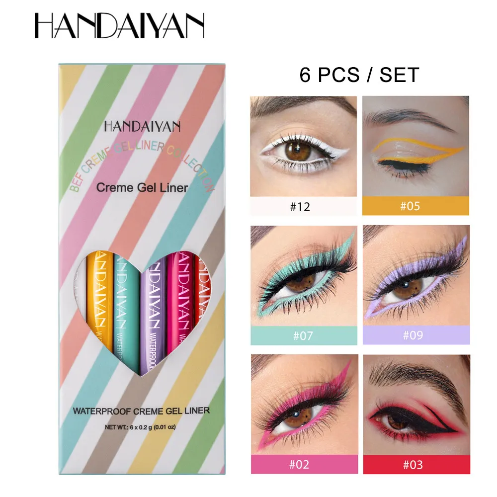 Kombinacja cieni do powiek Rainbow Waterproof Eyeliner z skręconym mechanicznym makijażem makijażu Szybkie suszenie Formuła Kobieta 230719