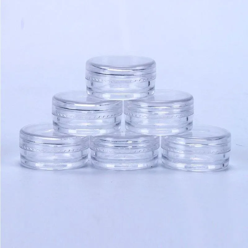 Pots vides en plastique transparent de 2ML, couvercle transparent, taille de 2 grammes pour crème cosmétique, ombre à paupières, poudre d'ongles, bijoux e-liquide Rdhuq