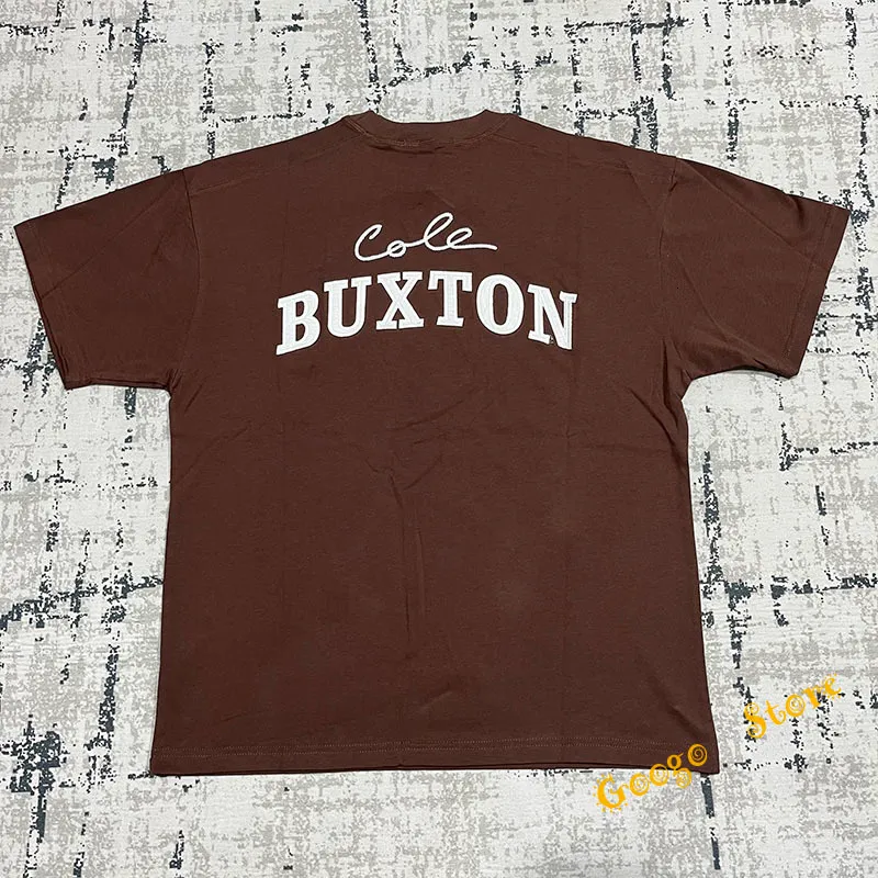 Mens TShirts high street oversize CB marrone Tshirt slogan patch ricamo Cole Baxton fodera etichetta 230718