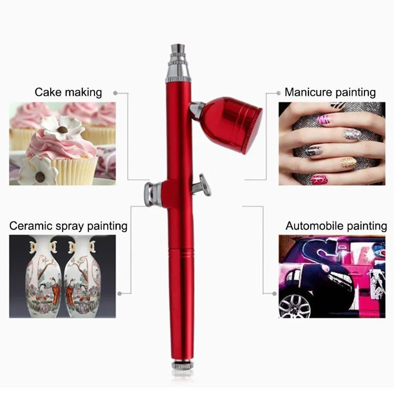 Professionella spraypistoler Topp Mini Air Compressor Kit Air-Brush Paint Airbrush för nagelkonst Craft Cake Fog Mist Sprayer