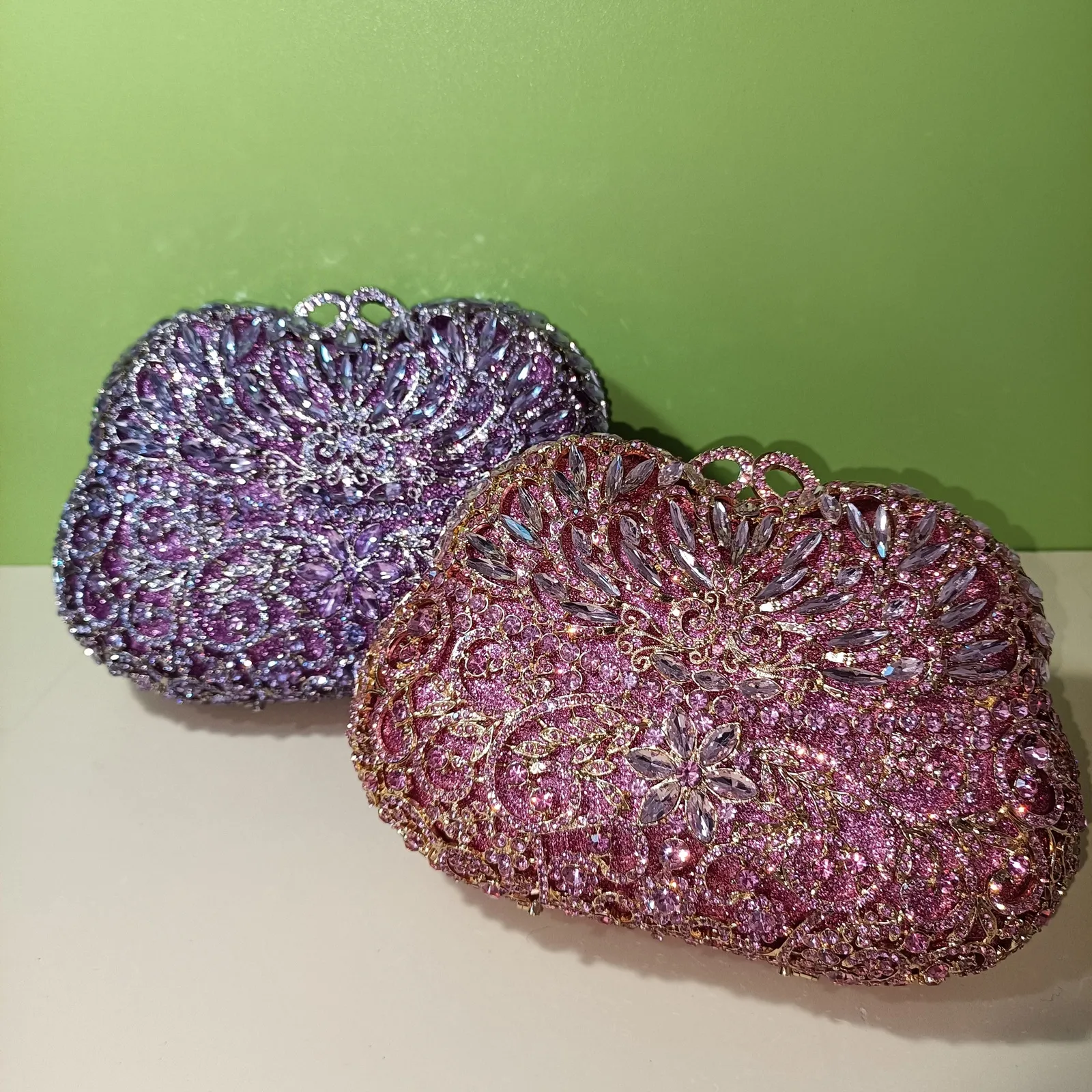 Evening Bags Pink Diamond Clutch Wallet Women's Wedding Frog Shape Evening Bag Cocktail Party Hollow Crystal Handbag 230718