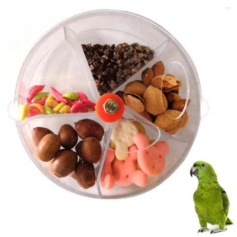 Autres fournitures d'oiseaux pour oiseaux Blue Resistant Bite Bowl Toy Transparent Wheel Training Feeder