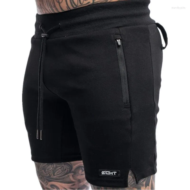 Pantalones cortos para hombre estilo Tide Zip Pocket Gyms Fitness Hombre 2023 verano ocio al aire libre correr Jogger playa entrenamiento cintura pantalones deportivos