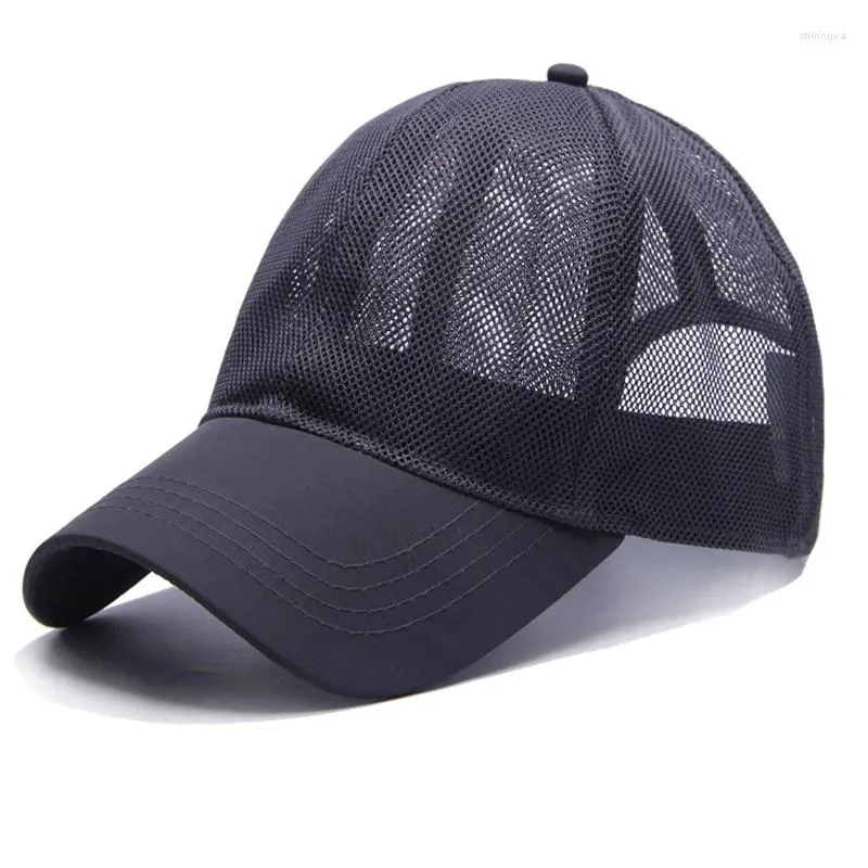 Casquettes de Baseball été hommes femmes casquette de Baseball en plein air Relaxation maille Sport respirant grande tête papa chapeaux 60-65cm