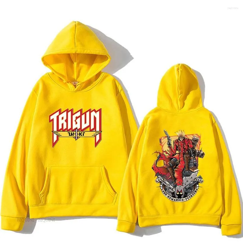 Moletons masculinos Anime Trigun Vash The Stampede Cartoon Sweatshirts Cute Manga Clothing For Men/womens Printed Graphic Streetwear Warm