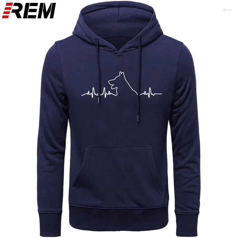 هوديز الرجال REM الألمانية Shepherd Heartbeat مضحك عشاق الكلاب اقتباس بيع القطن للأولاد