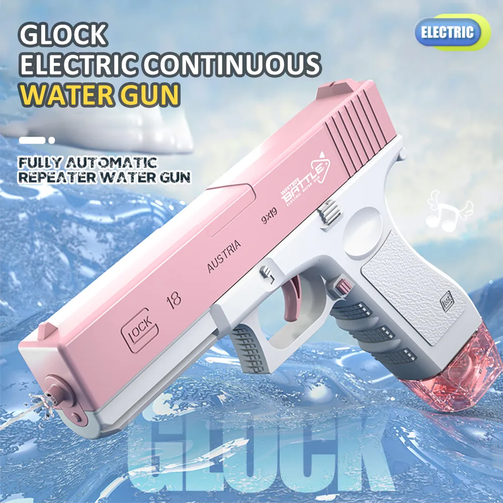 Sand Play Water Fun Gun Electric Glock GesmbH Pistol Shooting Toys Full Automatic Summer Beach Children Boys Girls Adult 230718