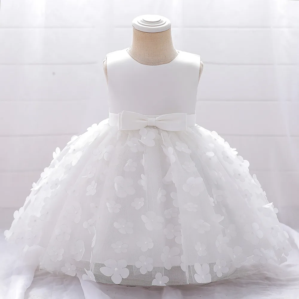 2023 Baby Princess Sukienka dla dziewcząt letnie ubrania niemowlę 1 rok urodzinowe bapty sukienki na imprezę Flower Girl Wedding Costume 0-5Y