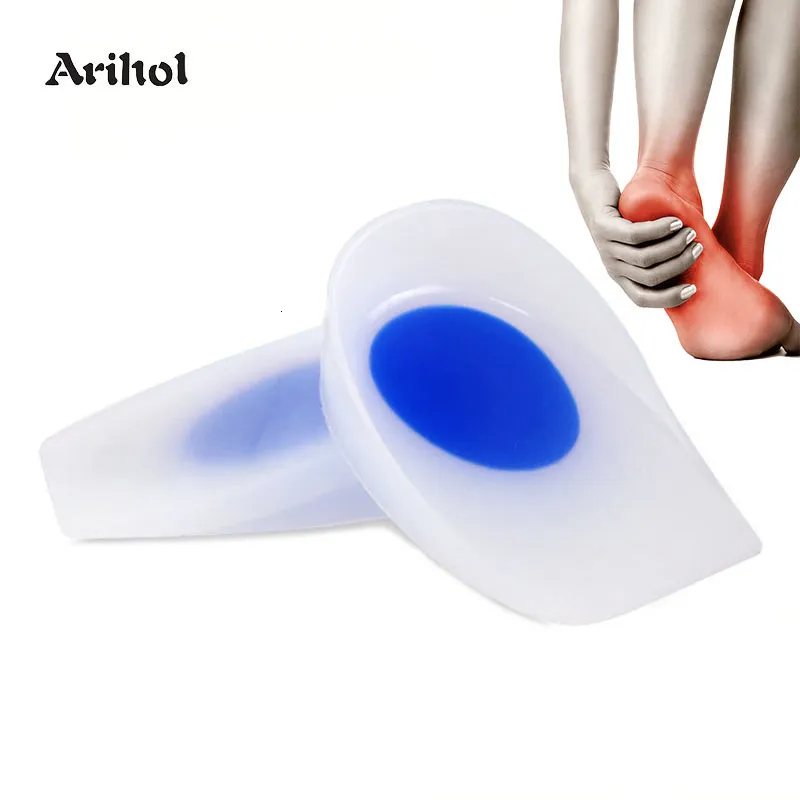 Acessórios de peças de sapato Silicone Soft Heel Cups Fascite plantar para homens e mulheres Palmilhas Alívio da dor Absorção de choque Almofadas de inserção 230718