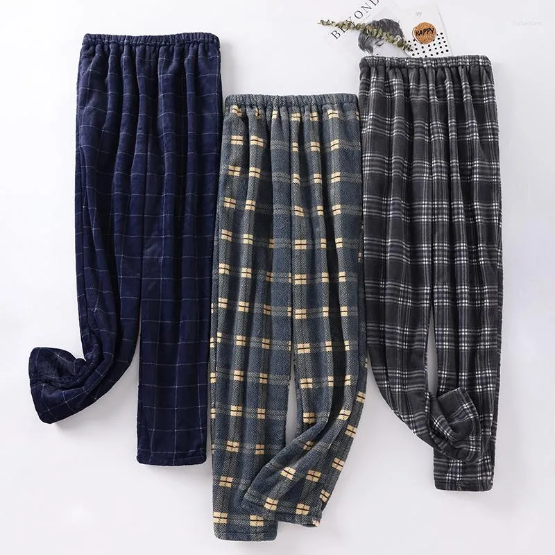 Vêtements de nuit pour hommes pantalon à carreaux en flanelle épaisse grands chantiers pantalons de nuit chauds hommes pyjamas bas Pyjama pour hommes Pijama Hombre