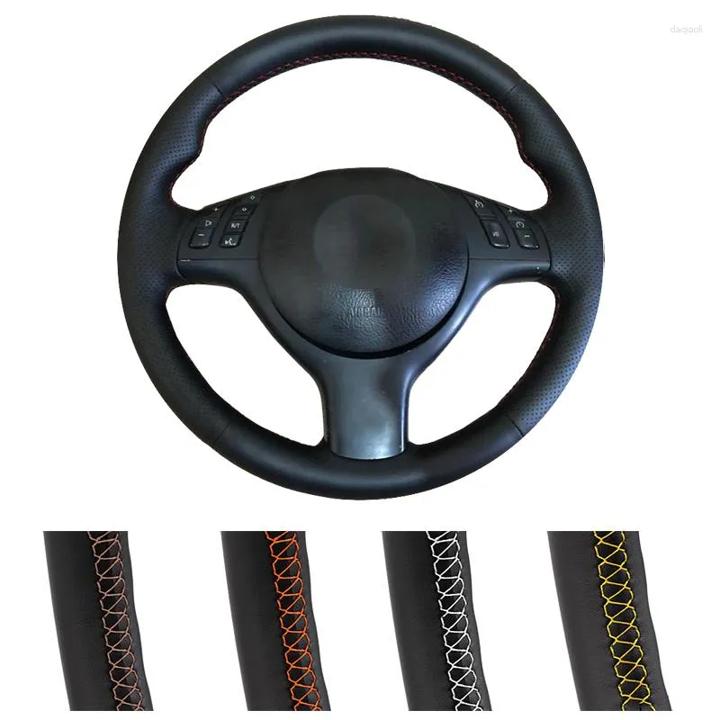 Ratthjul täcker DIY anpassad bilskydd för E46 E39 330i 540i 525i 530i 330ci M3 2001-2014 Auto Leather Wrap