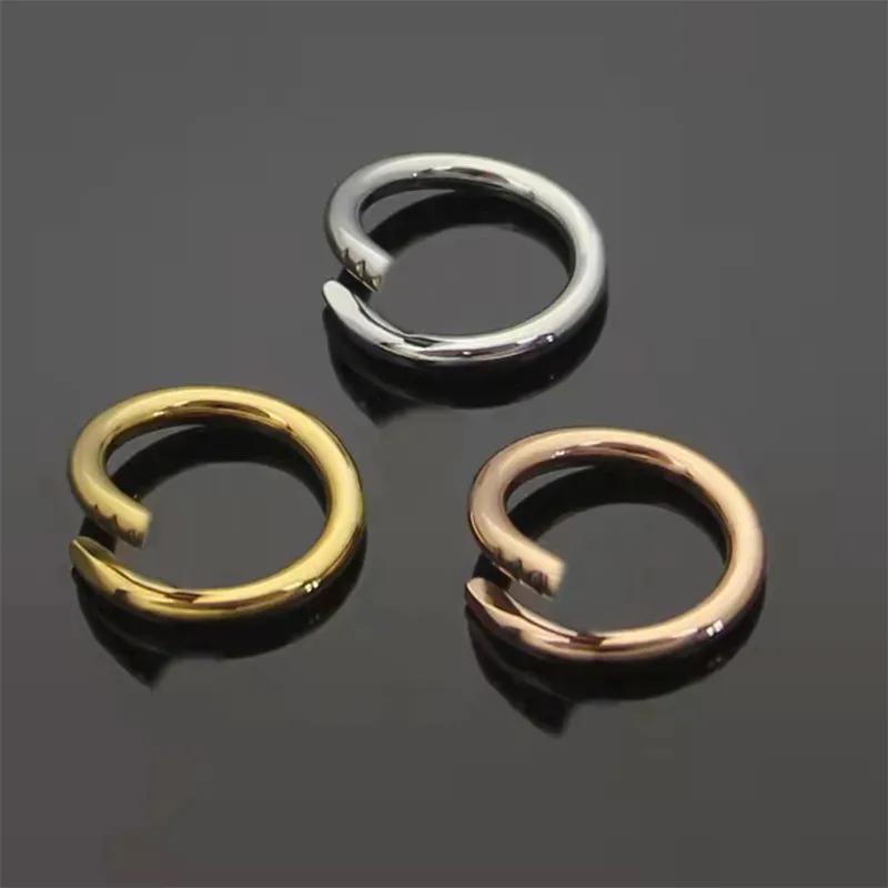 2023 Nieuwe 18K gouden Liefde nagel ring Mode mannelijke en vrouwelijke paar ring Klassieke merk designer ring roestvrij stalen sieraden